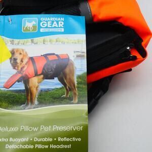 NEW Guardian Gear Deluxe Pillow Pet Preserver Dog Life Jacket Small 12" Orange